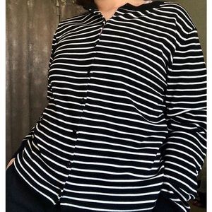 Cielo black and white striped button up cardigan